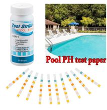 50pcs 6 in1 Swimming Pool PH Test Paper SPA Strips Chlorine Alkalinity